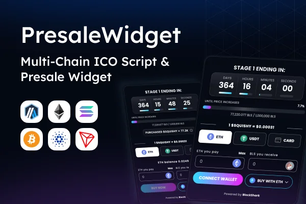 PresaleWidget - EVM Presale/ICO Widget with Wallet Connect, Caps, Vesting & Multi-Stage Sales