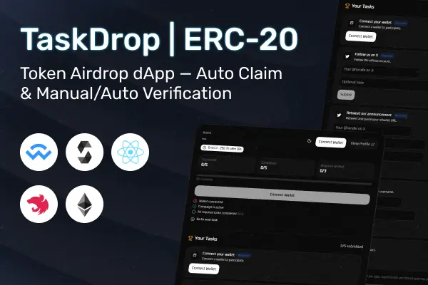 TaskDrop | ERC-20 Token Airdrop dApp - Auto Claim & Manual/Auto Verification